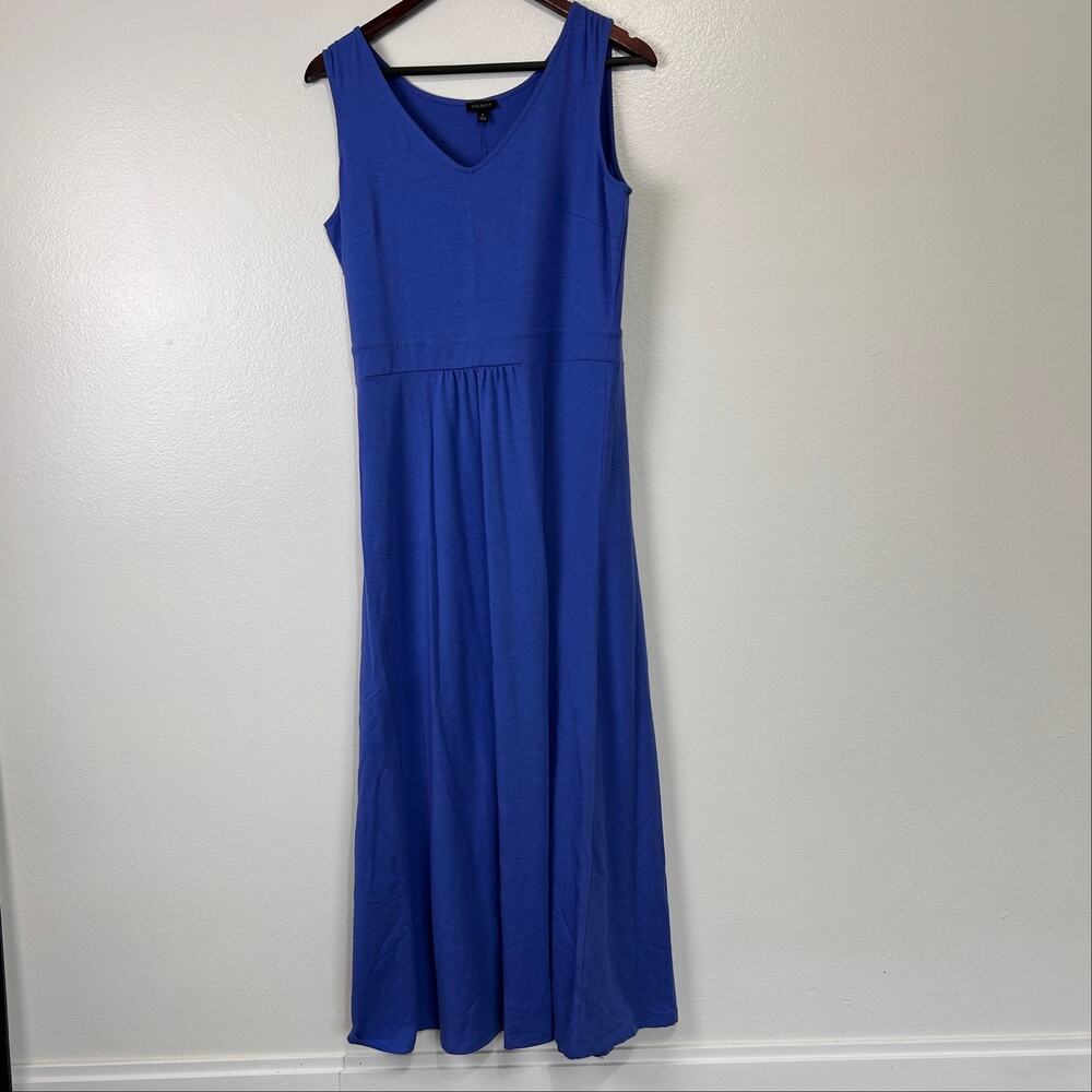 Talbots Knit Midi Dress Medium NWT Blue Sleeveless Travel